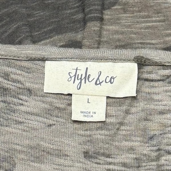 Style & Co. Camouflage Knee Length Shirt Dress Comfort Military Size L - Picture 5 of 8